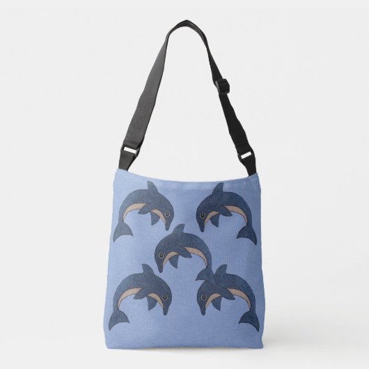 Sac Ajustable Groupe de cinq Sparkle Sparkle Look Blue Dolphins (Devant)
