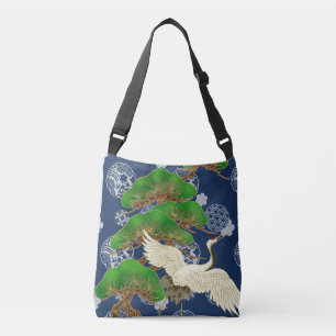 Sac Ajustable Grue bleue Kimono motif inspiré tissu japonais