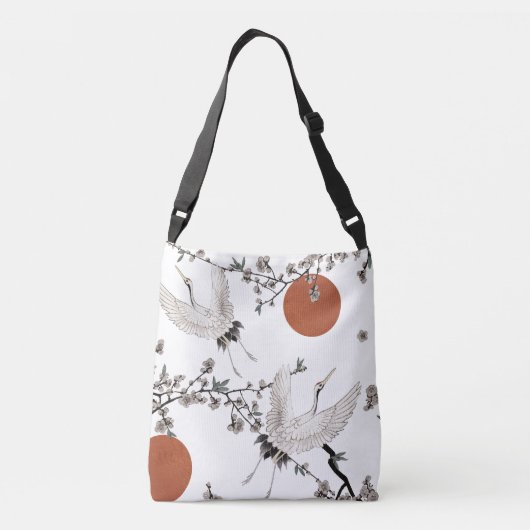 Sac Ajustable Grue japonaise traditionnelle à fleurs de prune (Dos)