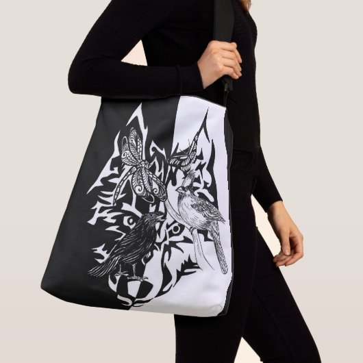 Sac Ajustable Guides animaux en noir et blanc (De près)