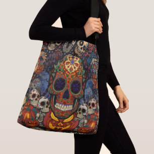Sac Ajustable Halloween, Fiesta de citrouille de crâne de sucre,