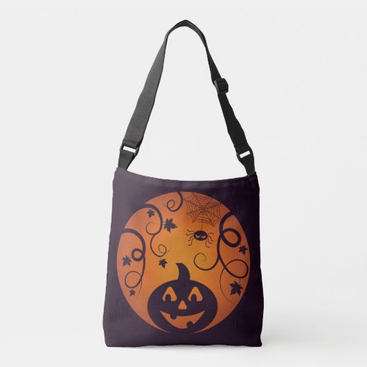 Sac Ajustable Halloween Jack-o'-lantern citrouille visage et ara (Devant)