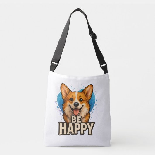 Sac Ajustable Happy Corgi Cute Dog Lover Design for Positive (Devant)