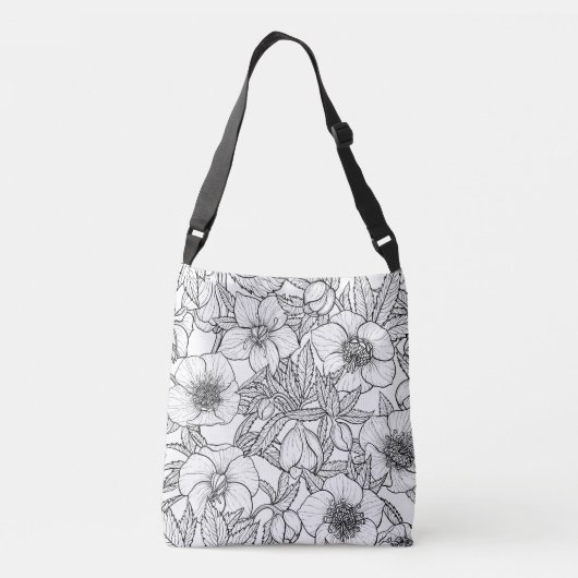 Sac Ajustable Hellebores en noir et blanc (Dos)