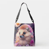 Sac Ajustable Hérisson romantique avec des fleurs (Dos)
