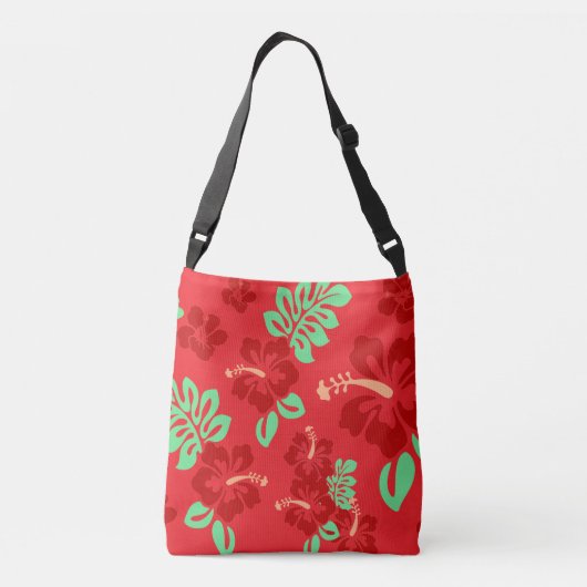 Sac Ajustable Hibiscus tropical rouge et vert (Dos)