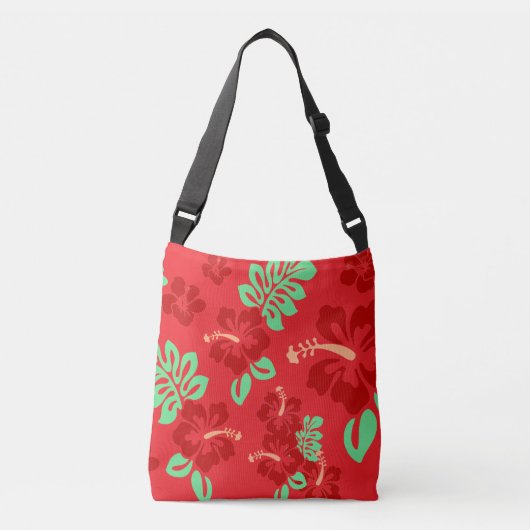 Sac Ajustable Hibiscus tropical rouge et vert (Devant)