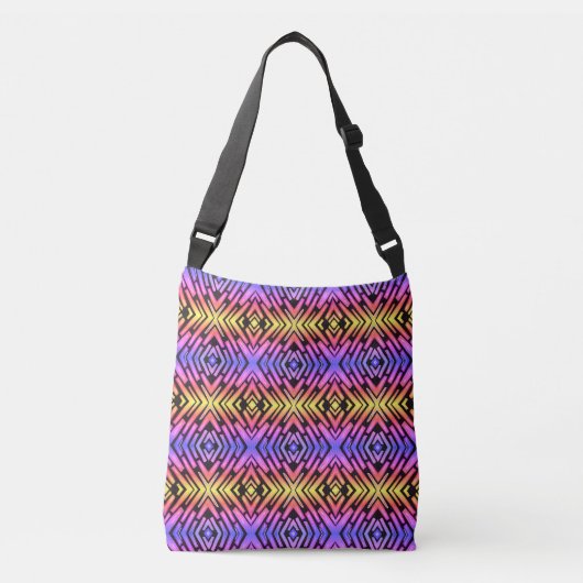 Sac Ajustable High Tech Sci-Fi Néon Violet Jaune Rose (Devant)