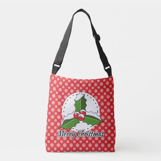 Sac Ajustable Holly on Red White Snowflakes (Devant)