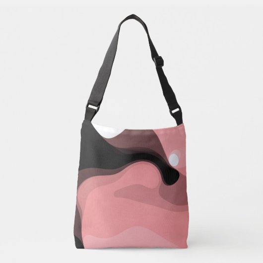 Sac Ajustable Horizon coucher de soleil : rose, noir et blanc Ab (Devant)