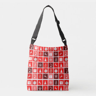 Sac Ajustable Icône de Noël Carrés Rouges Art de Fête Classique