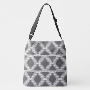 Sac Ajustable Ikat Aztec Tribal - gris foncé et clair / gris
