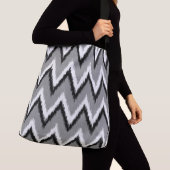 Sac Ajustable Ikat Chevron Gris / Gris, Noir & Blanc (De près)