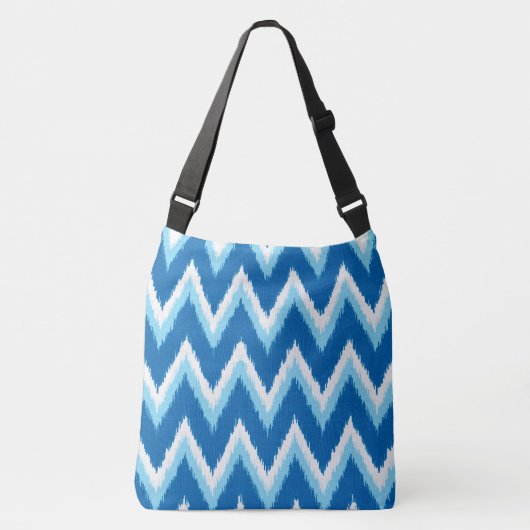 Sac Ajustable Ikat Chevron Stripes - Cobalt, Sky Blue et White (Devant)