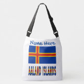 Sac Ajustable Îles Aaland Ålander Drapeau Bleu Personnalisation (Devant)