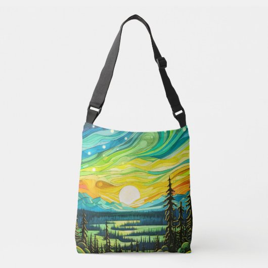 Sac Ajustable Illustration Abstraite du coucher de soleil majest (Devant)