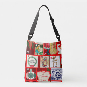 Sac Ajustable Illustration Carrée de l'Avent de Bloc de Noël