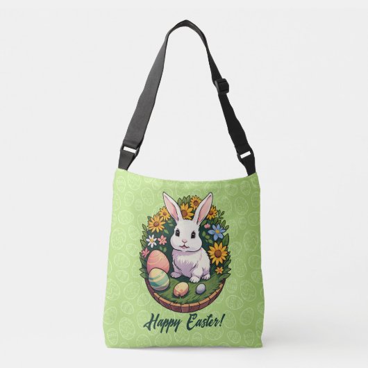 Sac Ajustable Illustration classique du lapin de Pâques. Joyeux (Devant)