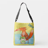 Sac Ajustable Illustration d'aquarelle artisanale Renard drôle (Dos)
