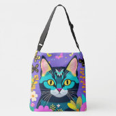 Sac Ajustable Illustration de chat parfaitement mignonne violet (Dos)