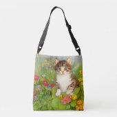 Sac Ajustable Illustration de chat souriant vintage (Dos)
