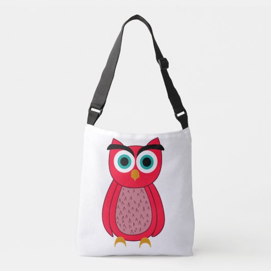 Sac Ajustable Illustration de chouette rose mignonne (Devant)