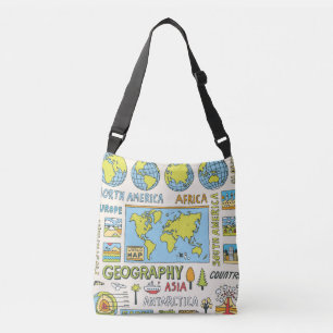 Sac Ajustable Illustration de la géographie Vintage dessinée à l