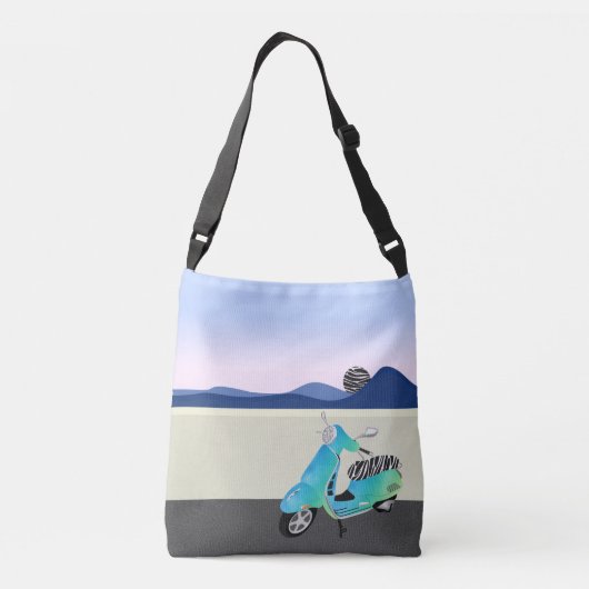 Sac Ajustable Illustration de la lune de scooter Zebra Print (Dos)
