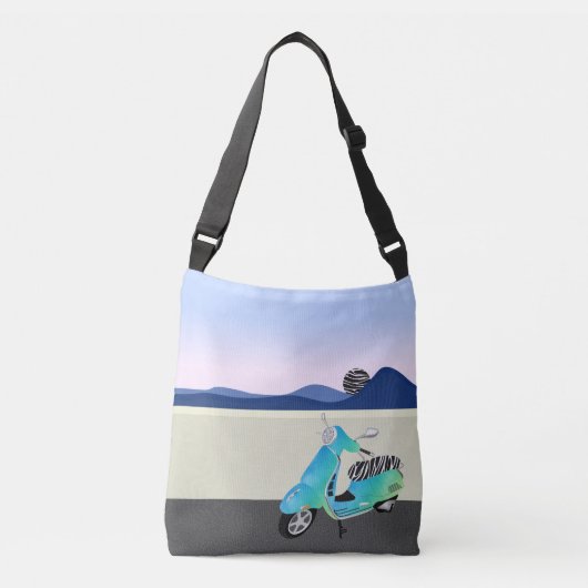 Sac Ajustable Illustration de la lune de scooter Zebra Print (Devant)