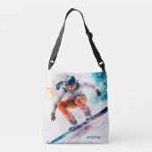 Sac Ajustable Illustration de snowboarder de nom personnalisé (Dos)