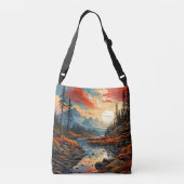 Sac Ajustable Illustration du paysage d'automne Pittoresque et c (Dos)