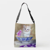Sac Ajustable Illustration vintage de chaton blanc (Dos)