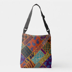 Sac Ajustable Imitation patchwork indienne, toile vintage.