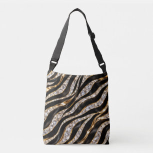 Sac Ajustable Impression d'animal en cristal de zèbre de luxe