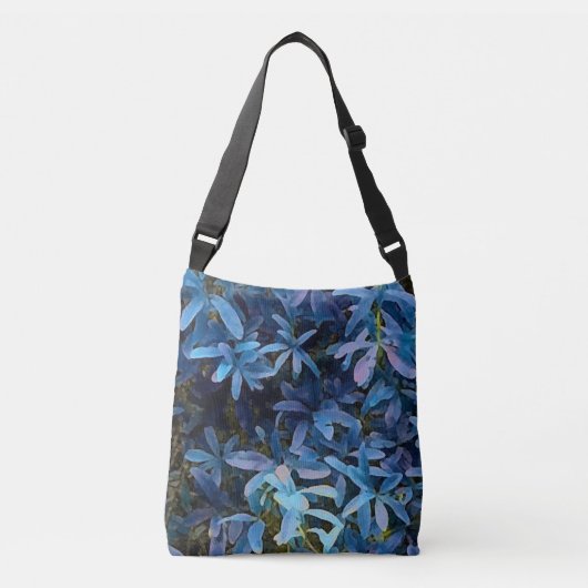 Sac Ajustable Impression de feuilles bleues (Devant)