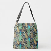 Sac Ajustable Impression de paon Art Nouveau, Turquoise & Neutre (Dos)