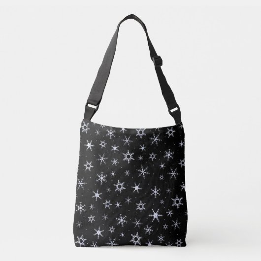 Sac Ajustable Impression des flocs de neige noirs (Devant)