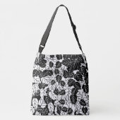 Sac Ajustable Impression feuille japonaise, noir et blanc (Dos)