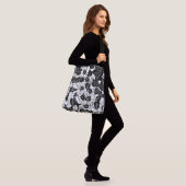 Sac Ajustable Impression feuille japonaise, noir et blanc (Sur le modèle)