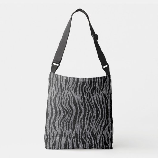 Sac Ajustable Impression Zèbre Noir et Gris Argent (Devant)