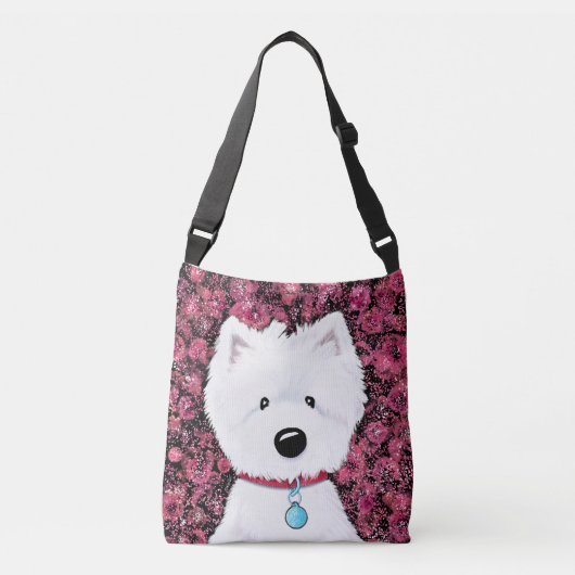 Sac Ajustable Impressions Florales de Westie Fluffy (Devant)