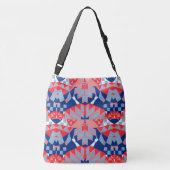 Sac Ajustable imprimé abstrait rouge blanc et bleu #1 (Dos)
