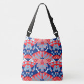 Sac Ajustable imprimé abstrait rouge blanc et bleu #1 (Devant)