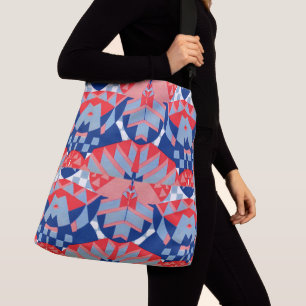 Sac Ajustable imprimé abstrait rouge blanc et bleu #1