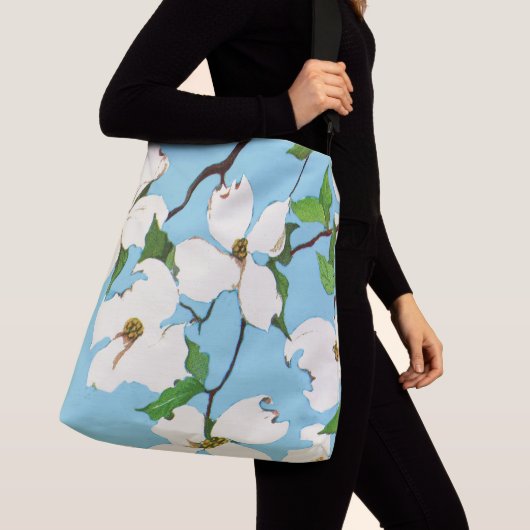 Sac Ajustable imprimé de fleurs de bois (De près)