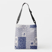 Sac Ajustable Indigo Bleu Beige Floral Patchwork (Dos)