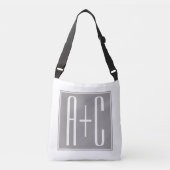 Sac Ajustable Initails ou Other Text | White & Grey (Devant)