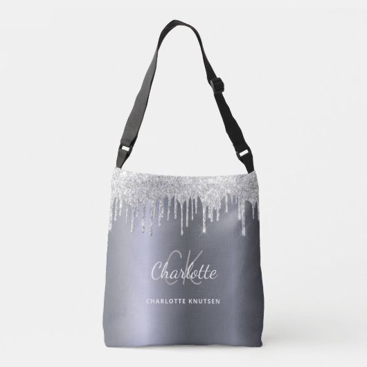 Sac Ajustable Initiales de monogramme avec gouttes de paillettes (Dos)