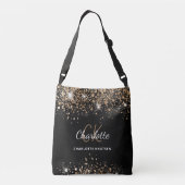 Sac Ajustable Initiales monogramme paillettes or noir (Dos)
