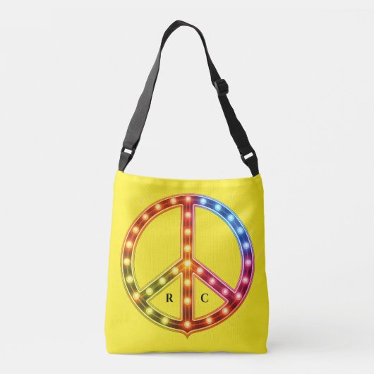 Sac Ajustable Initials Neon Lights Peace Sign Double Sided (Dos)